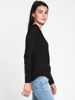 WOMENS BEAUTIFUL MOMENTS LONG SLEEVE TEE-BLK - CLEARANCE