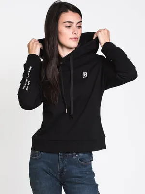 WOMENS KEEP SHINING PULLOVER HOODIE- BLACK - CLEARANCE
