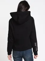 WOMENS KEEP SHINING PULLOVER HOODIE- BLACK - CLEARANCE
