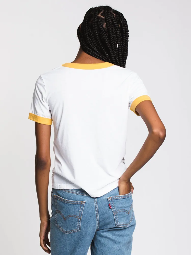 WOMENS SAND & SUN SHORT SLEEVE TEE - MARIGOLD CLEARANCE