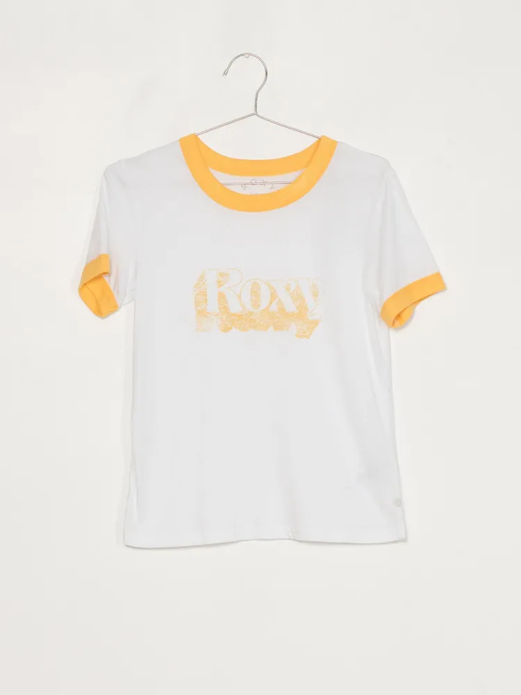 WOMENS SAND & SUN SHORT SLEEVE TEE - MARIGOLD CLEARANCE