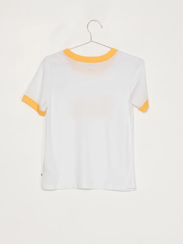 WOMENS SAND & SUN SHORT SLEEVE TEE - MARIGOLD CLEARANCE