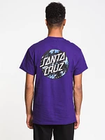 MENS DOT SPLATTER SHORT SLEEVE T-SHIRT - PURPLE CLEARANCE