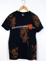 MENS CLASSIC DOT SHORT SLEEVE T-SHIRT- BLEACH BLK - CLEARANCE