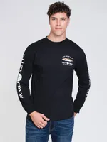 MENS GREY GHOST LONG SLEEVE T-SHIRT - BLACK CLEARANCE