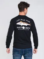 MENS GREY GHOST LONG SLEEVE T-SHIRT - BLACK CLEARANCE