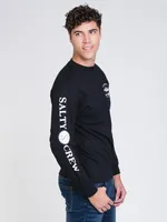 MENS GREY GHOST LONG SLEEVE T-SHIRT - BLACK CLEARANCE