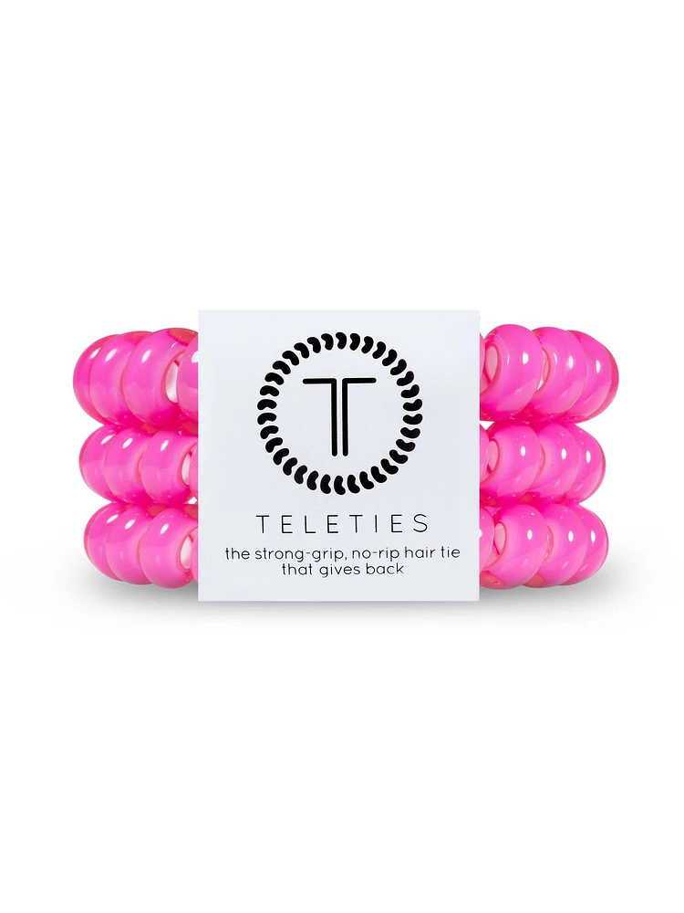 TELETIES HAIR TIE LARGE - HOT PINK - CLEARANCE