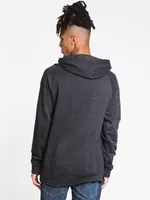 MENS ARAWIN PATCH PULLOVER HOODIE- BLACK - CLEARANCE