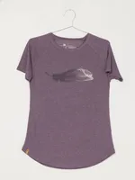 WOMENS FEATHERWAVE RGLN TEE - VIOLET CLEARANCE