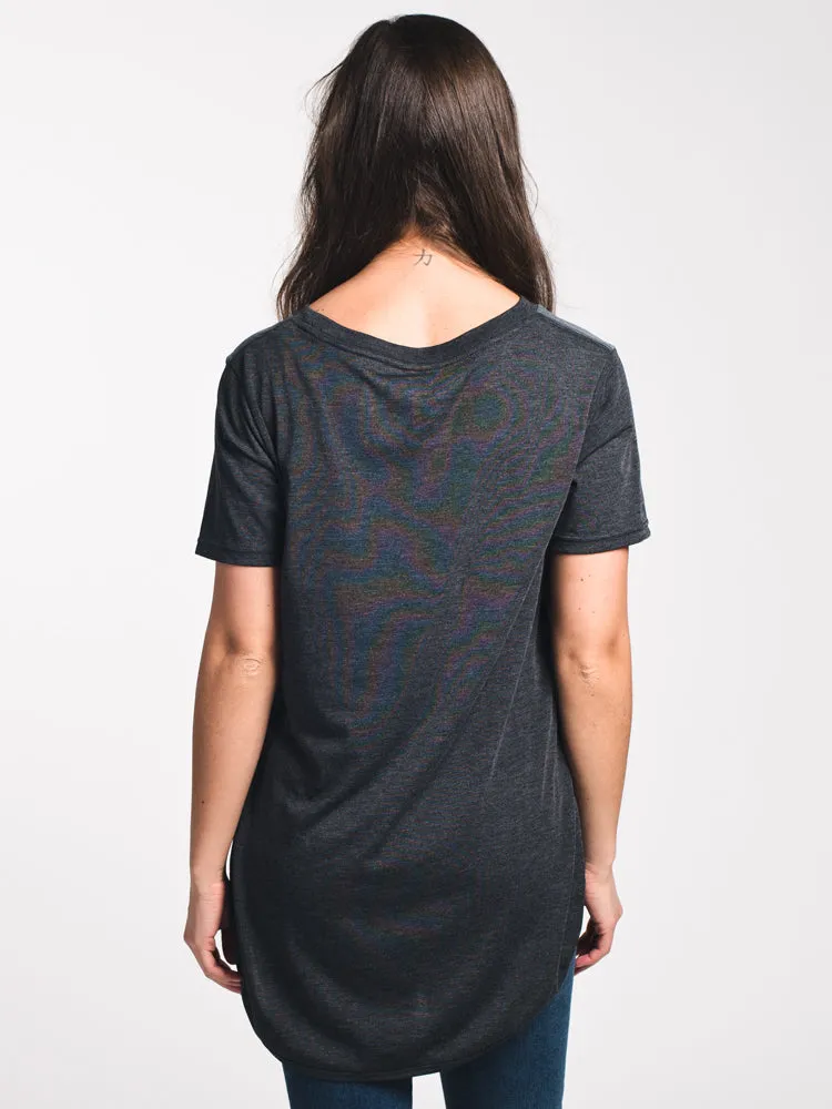 WOMENS JUNIPER LONG TEE - BLACK CLEARANCE