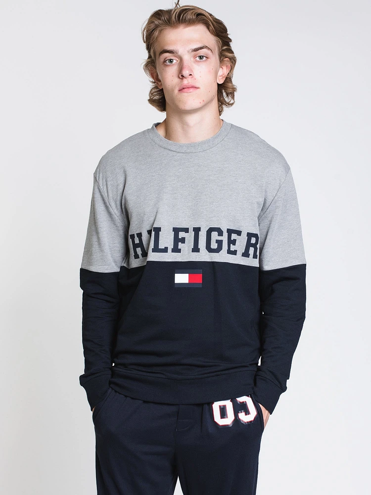 MENS LOUNGE CLRBLK CREW - NVY/GRY CLEARANCE