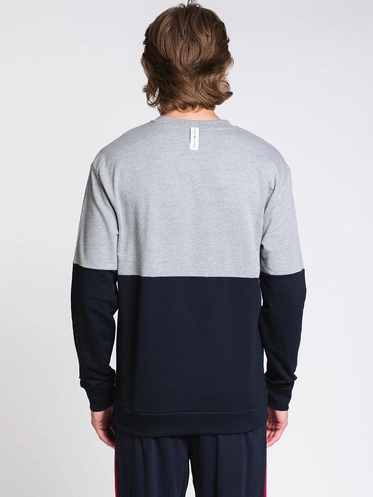 MENS LOUNGE CLRBLK CREW - NVY/GRY CLEARANCE