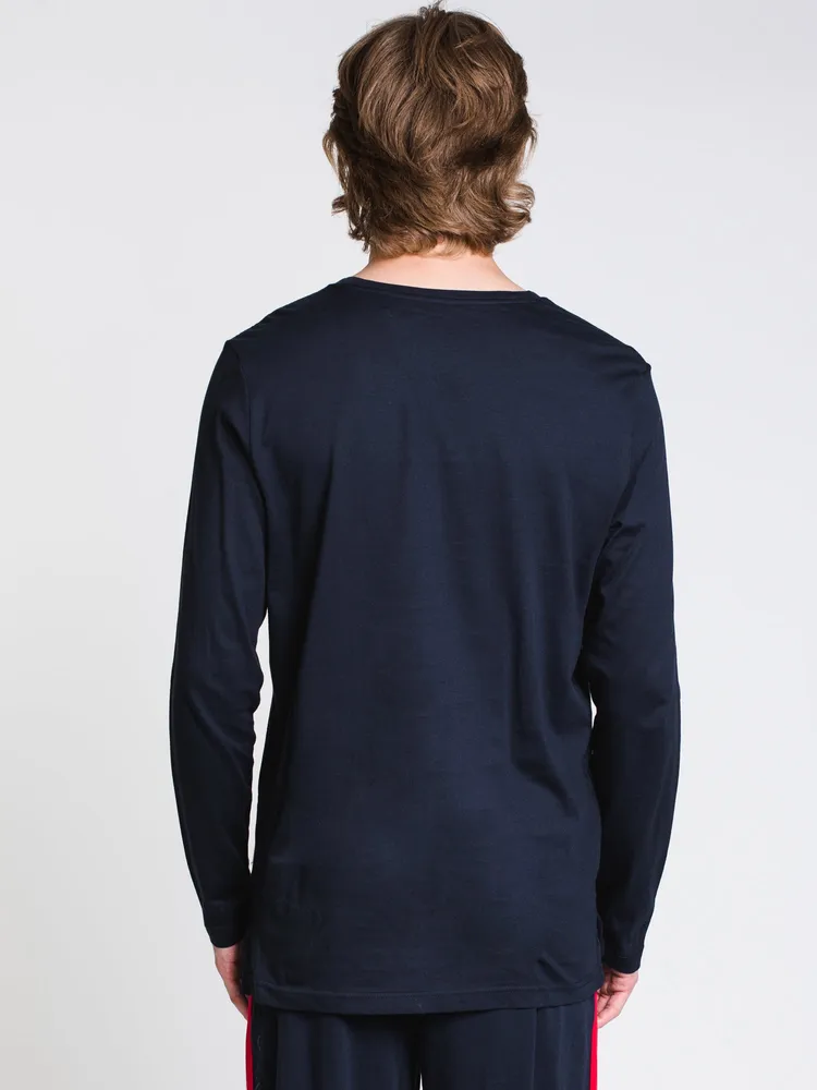 MENS LOUNGE LOGO LONG SLEEVET-SHIRT- NAVY - CLEARANCE