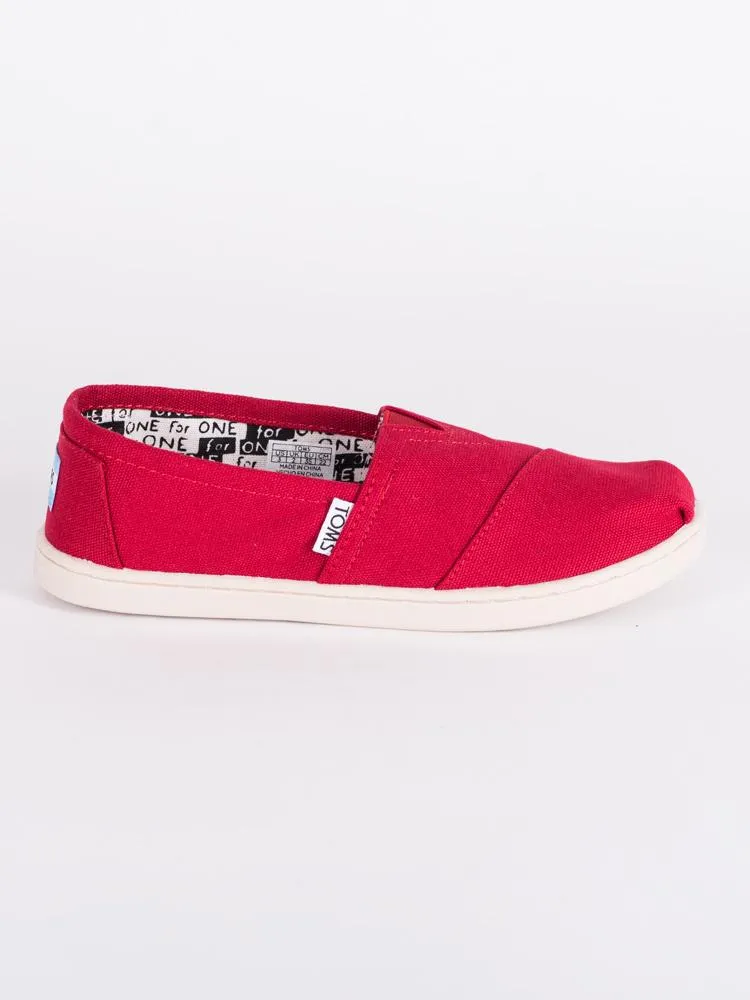 KIDS CLASSICS RED CANVAS - CLEARANCE