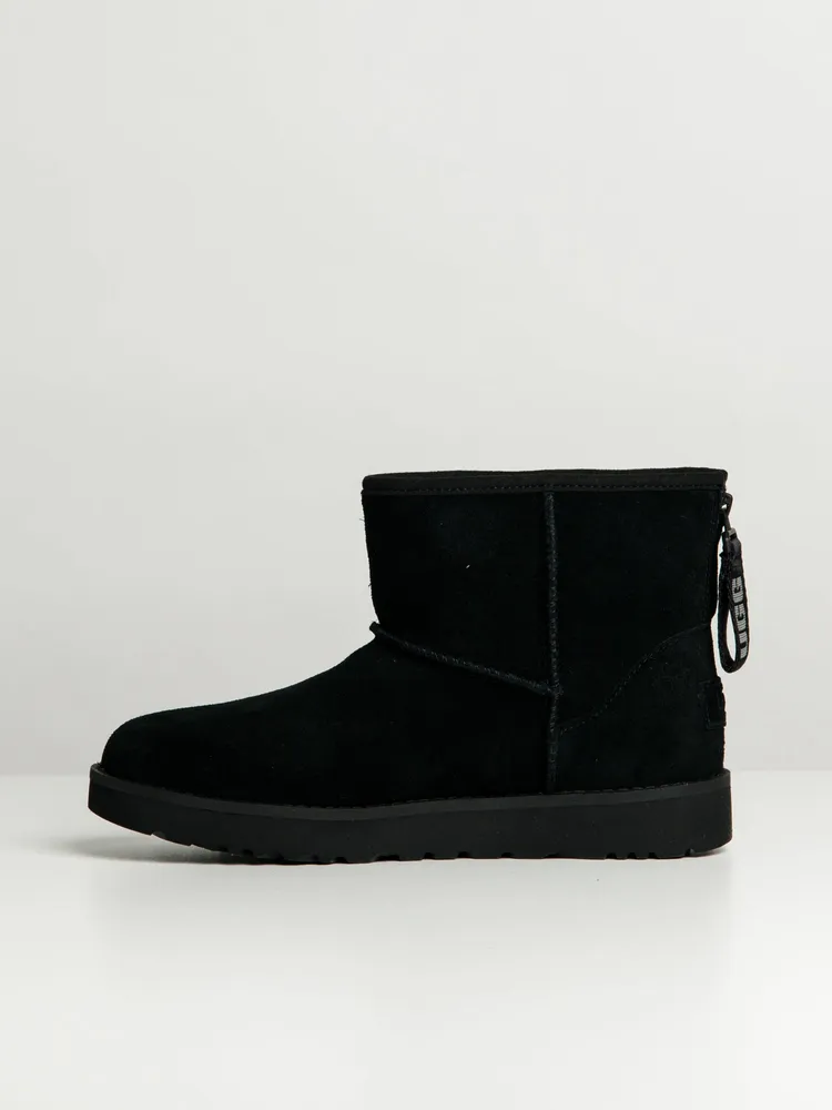 WOMENS UGG CLASSIC MINI LOGO ZIP BOOT - CLEARANCE