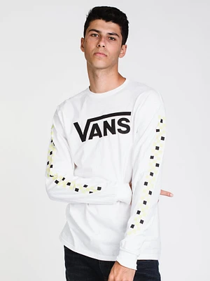 MENS CL MULTI CHECKER LONG SLEEVE T-SHIRT- WHITE - CLEARANCE