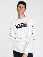 MENS CL MULTI CHECKER LONG SLEEVE T-SHIRT- WHITE - CLEARANCE