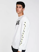 MENS CL MULTI CHECKER LONG SLEEVE T-SHIRT- WHITE - CLEARANCE