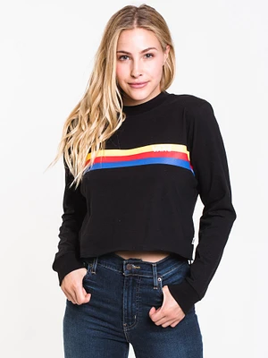 WOMENS STREAKY LONG SLEEVE TEE - BLACK CLEARANCE