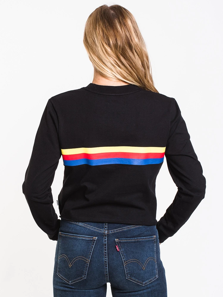 WOMENS STREAKY LONG SLEEVE TEE - BLACK CLEARANCE