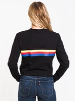 WOMENS STREAKY LONG SLEEVE TEE - BLACK CLEARANCE