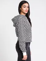 WOMENS MINI CHECKER PULLOVER HOODIE