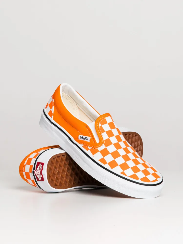 WOMENS VANS CLASSIC SLIP ON CHECKER ORANGE TIGER SNEAKER