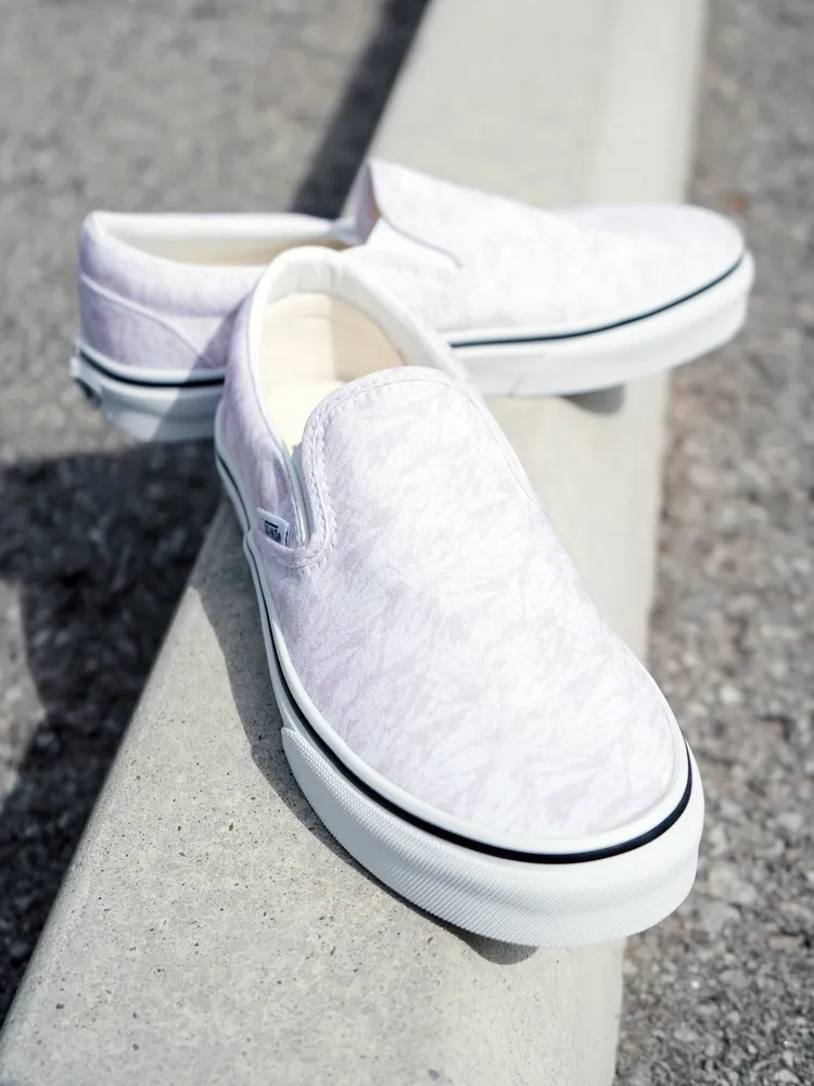 WOMENS VANS CLASSIC SLIP ON PINK-WHITE SNEAKER