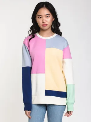 WOMENS PATCHY CREW - MULTI CLEARANCE