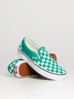 WOMENS VANS CLASSIC SLIP ON CHECKER PEPPER GREEN SNEAKER