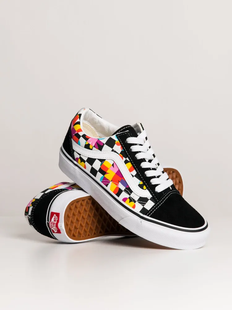 WOMENS VANS OLD SKOOL FLORAL CHECKER SNEAKER