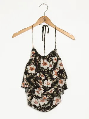 WOMENS COCO HALTER CAMI - FLORAL CLEARANCE