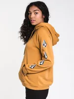 WOMENS DEADLY STONES PULLOVER HOODIE- GOLD - CLEARANCE