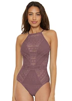 One Piece high-neck crochet
