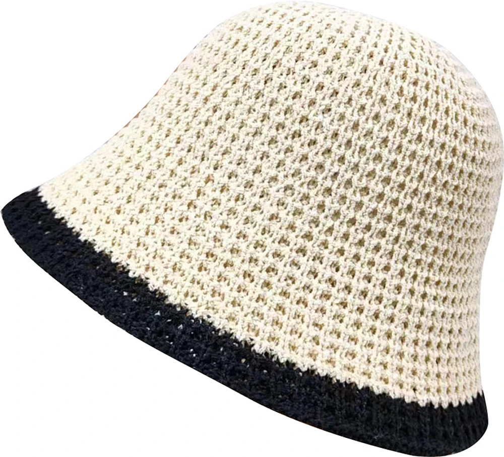 STRIPE STRAW BUCKET HAT