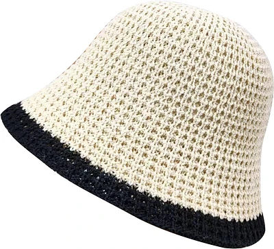 STRIPE STRAW BUCKET HAT