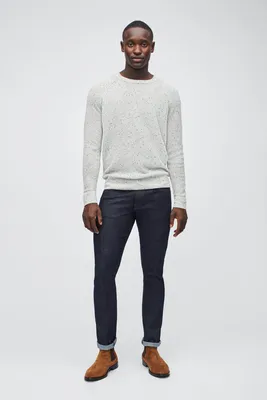 Cashmere Waffle Textured Crew Neck Sweater