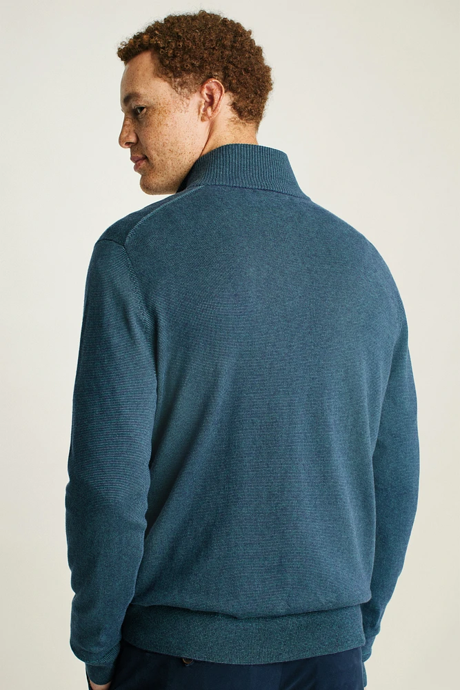 Washable Cotton Cashmere Half-Zip