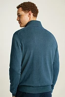 Washable Cotton Cashmere Half-Zip