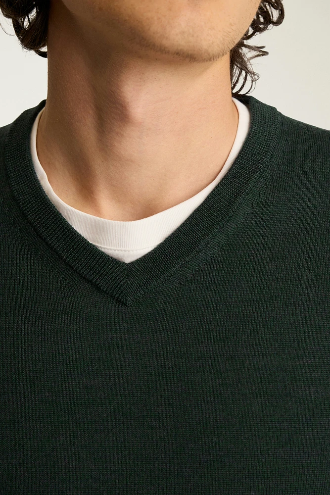 Washable Merino V-Neck Sweater