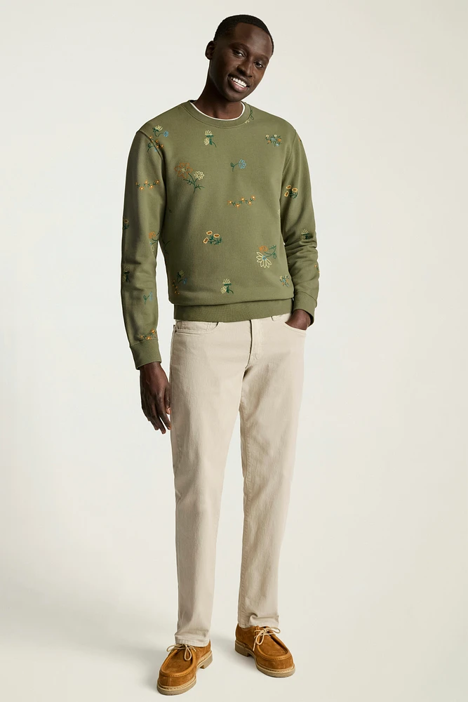 Embroidered French Terry Crew