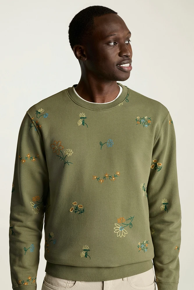 Embroidered French Terry Crew
