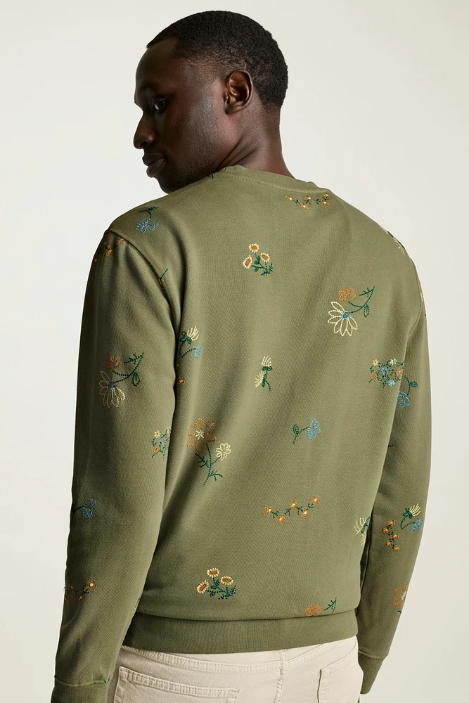 Embroidered French Terry Crew