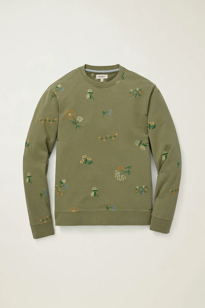 Embroidered French Terry Crew