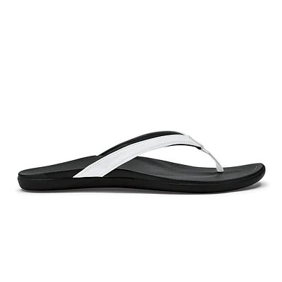 Olukai HO'OPIO White/Onyx Flip Flop 20294-4ROX