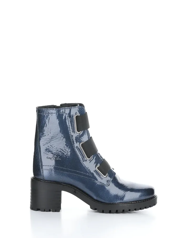 Bos and Co Indie Navy Blue Waterproof Patent Leather Bootie