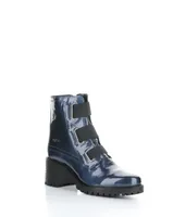 Bos and Co Indie Navy Blue Waterproof Patent Leather Bootie