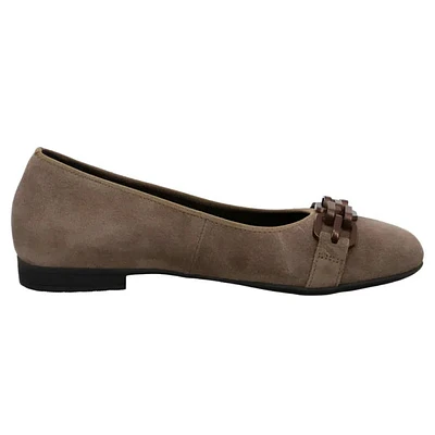 Ara Scout Chain Sesame Suede Ballet Flat 12-31327-05