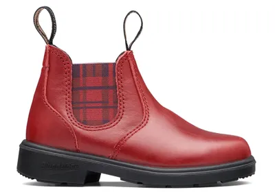 Blundstone Kid's Blunnies Original Red with Burgundy Tartan Elastic 2192